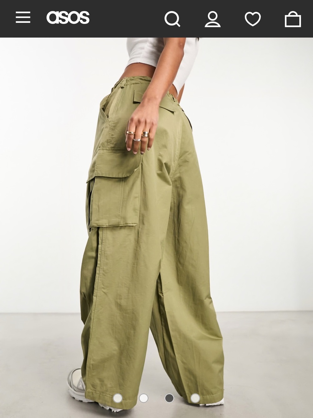 ASOS Cargo Barrel Pants in Olive Green - Picture 5 of 11